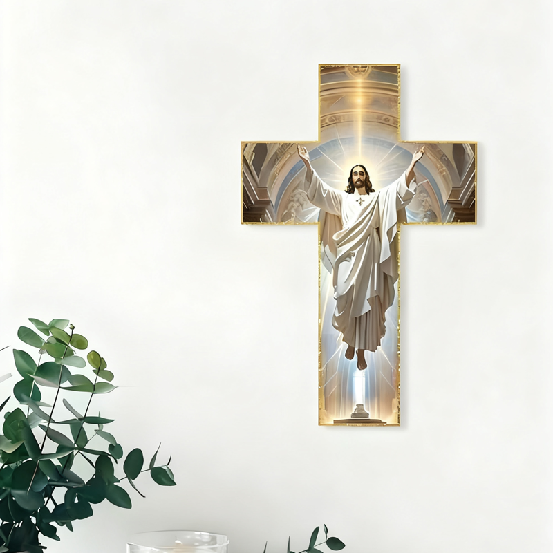 Decoración Retro de Cruz de Jesús para la Pared