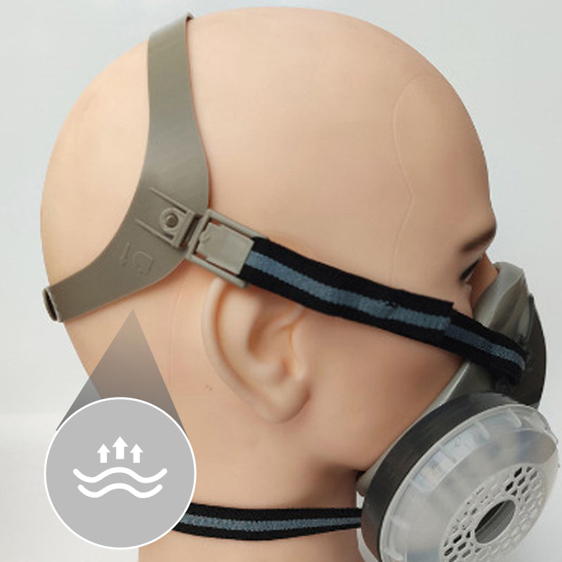 🔥Mascarilla respiratoria integrada a prueba de polvo – Filtros de carbón activado de doble tanque, protección de grado industrial contra gases y polvo 🛡️🔥
