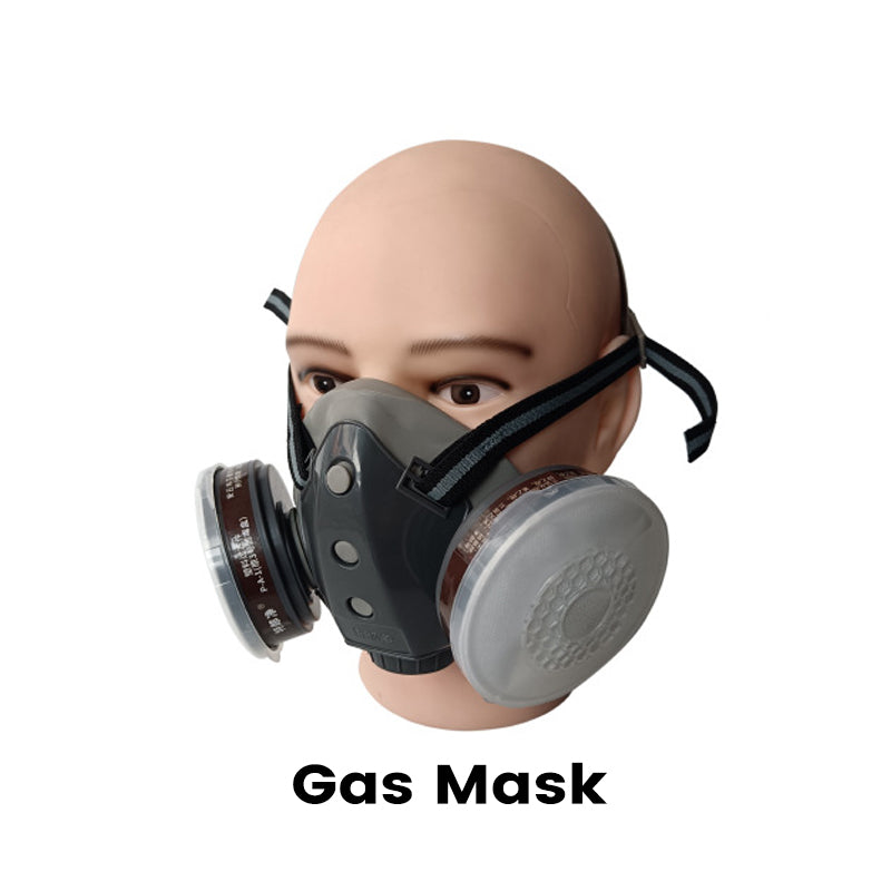 🔥Mascarilla respiratoria integrada a prueba de polvo – Filtros de carbón activado de doble tanque, protección de grado industrial contra gases y polvo 🛡️🔥