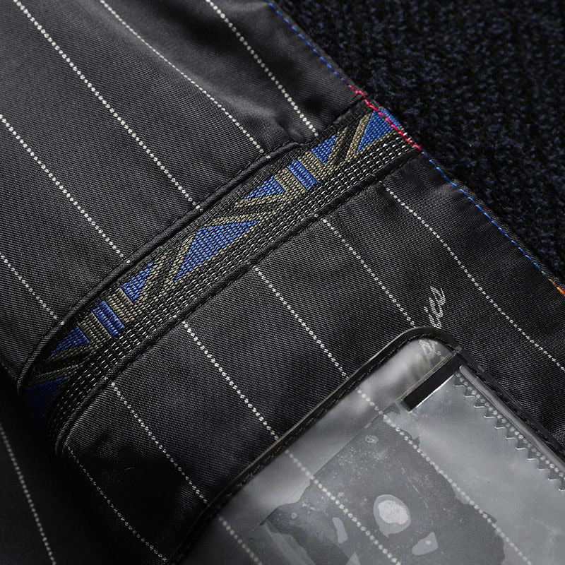 Chaqueta informal de chenilla gruesa para hombre con solapa y botones