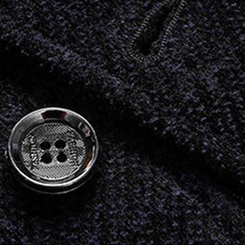 Chaqueta informal de chenilla gruesa para hombre con solapa y botones