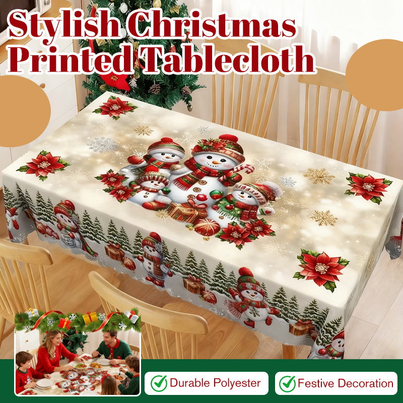 Mantel estampado navideño con estilo