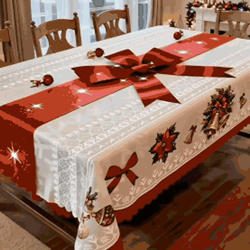 Mantel estampado navideño con estilo