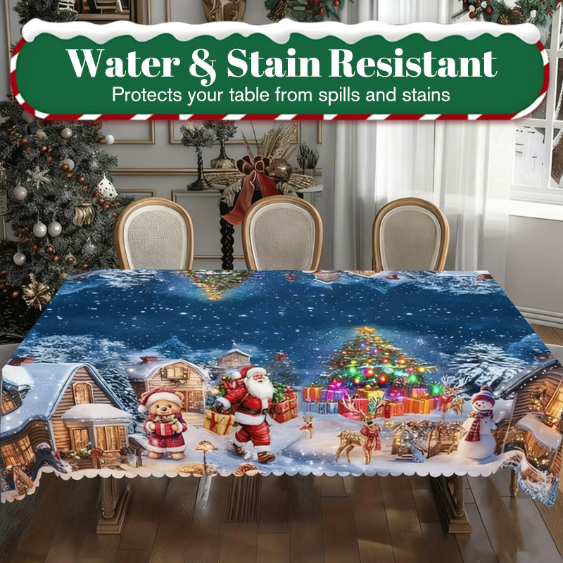 Mantel estampado navideño con estilo