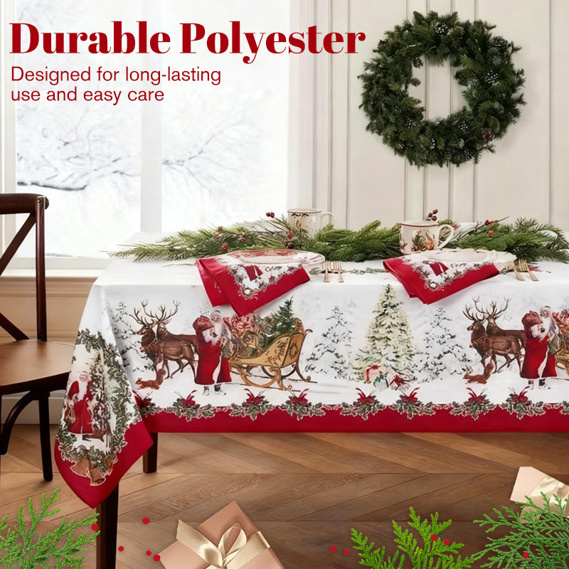 Mantel estampado navideño con estilo