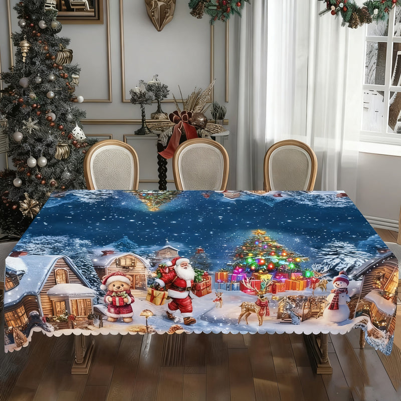 Mantel estampado navideño con estilo