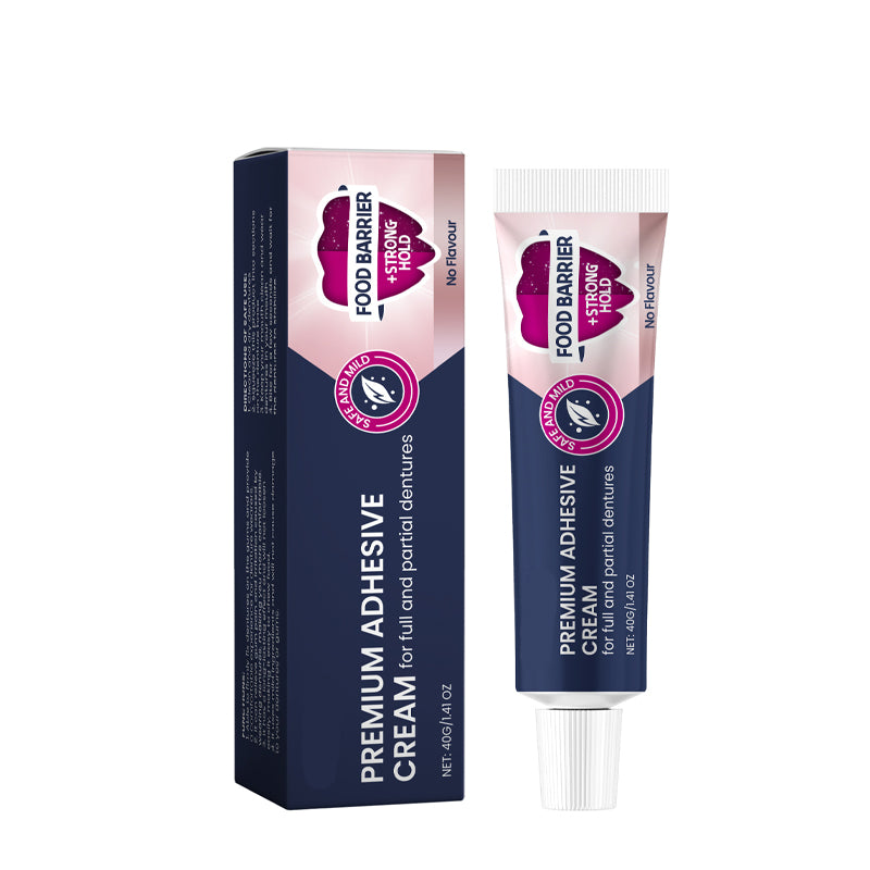 Crema adhesiva para dentaduras postizas de fijación fuerte durante todo el día