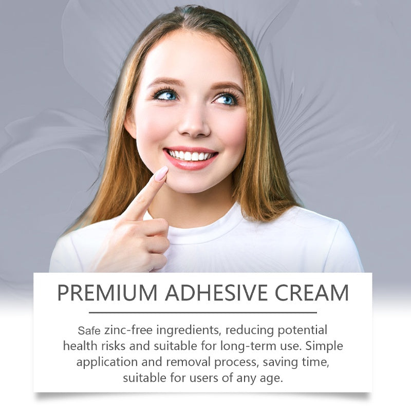 Crema adhesiva para dentaduras postizas de fijación fuerte durante todo el día