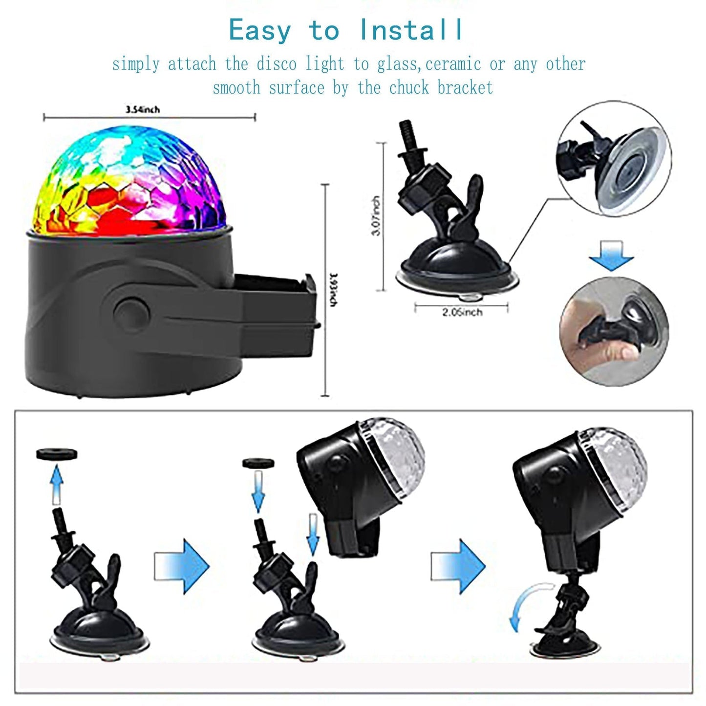 Bola de discoteca Colorida Bola mágica giratoria luminosa