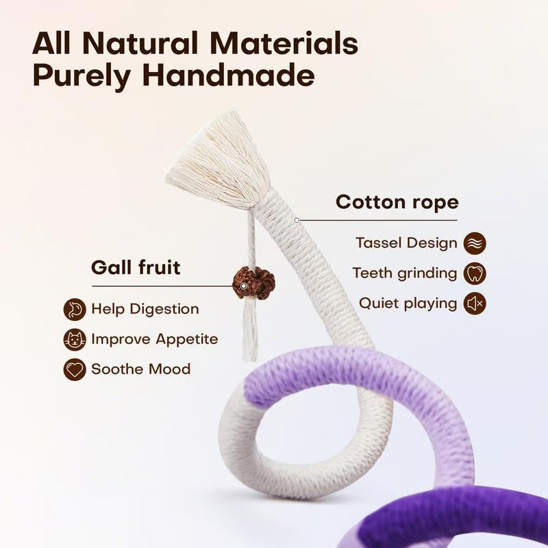 🔥ÚLTIMO DÍA 49% DE DESCUENTO😻Juguete de cuerda masticable: limpiador dental natural y seguro para gatos de interior.