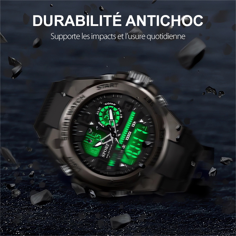 Reloj Deportivo para Hombre Resistente al Agua con Pantalla Luminosa