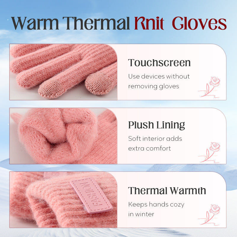 Guantes térmicos de punto cálidos compatibles con pantallas táctiles