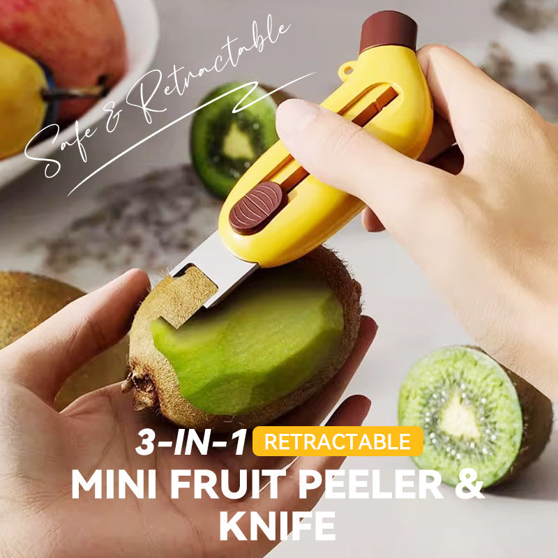 Mini pelador y cuchillo de frutas retráctil 3 en 1