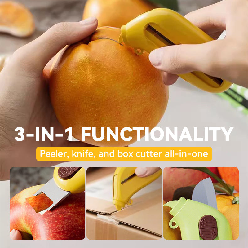 Mini pelador y cuchillo de frutas retráctil 3 en 1