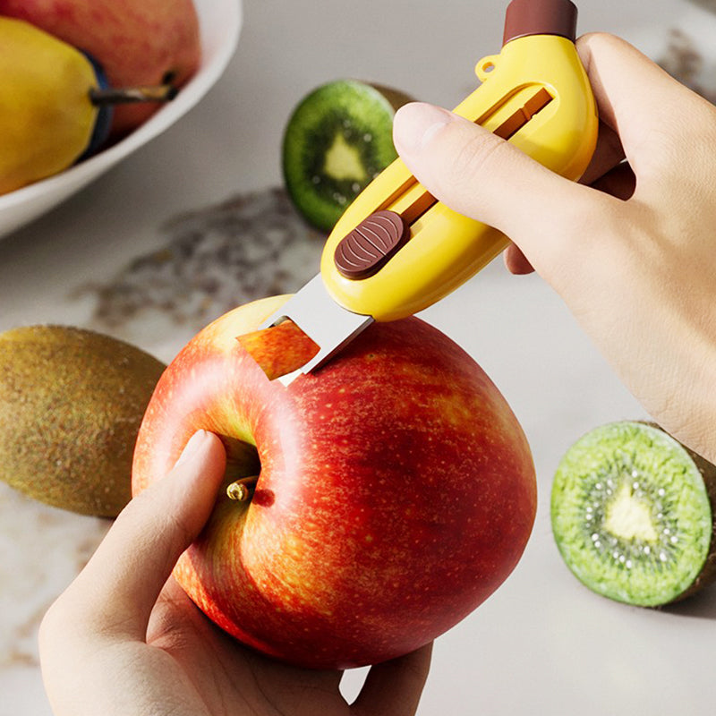 Mini pelador y cuchillo de frutas retráctil 3 en 1
