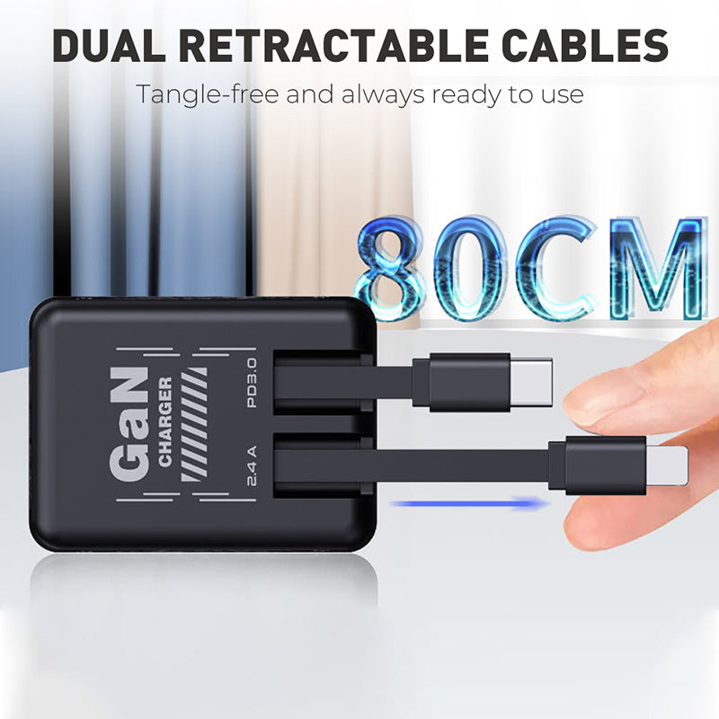 🔥Ofertas increíbles: Cargador de pared retráctil con dos cables
