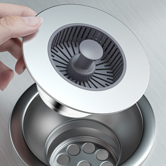 Tapón de desagüe de fregadero emergente con colador