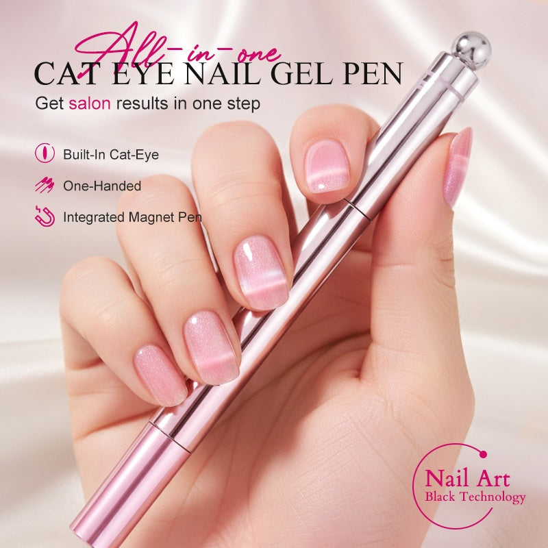 Lápiz de gel para uñas con efecto ojo de gato todo en uno