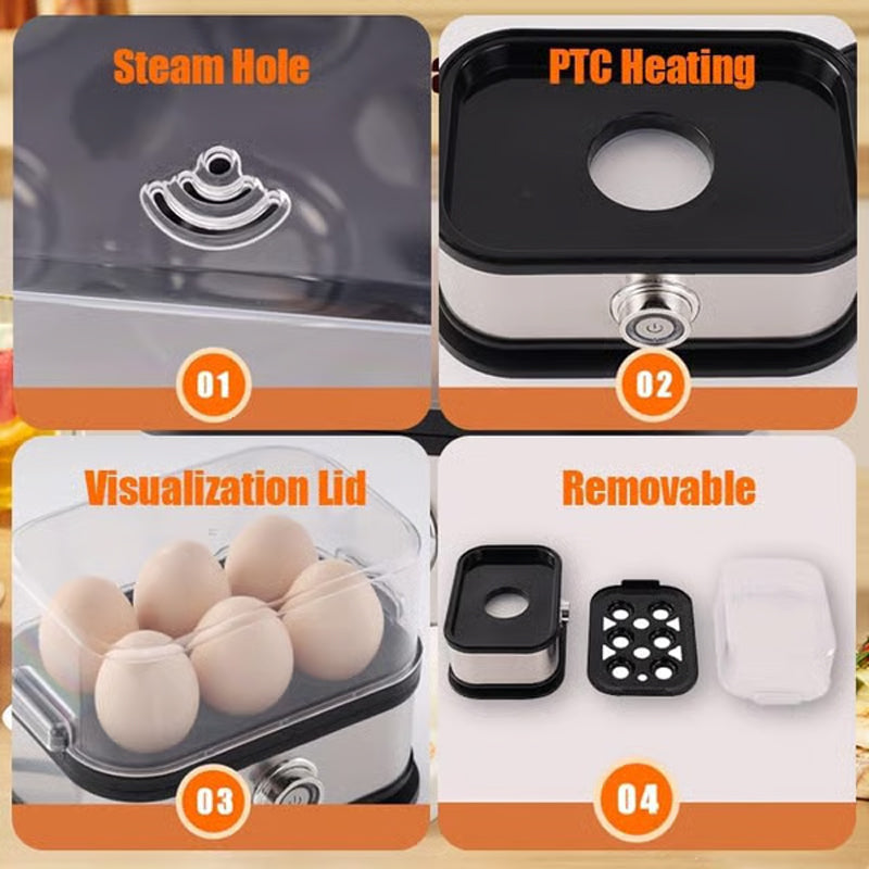 🔥Productos Calientes 2026🔥 Vaporizador de Huevos Multifuncional con Tapa Transparente💥💥Oferta por tiempo limitado: 49% DE DESCUENTO