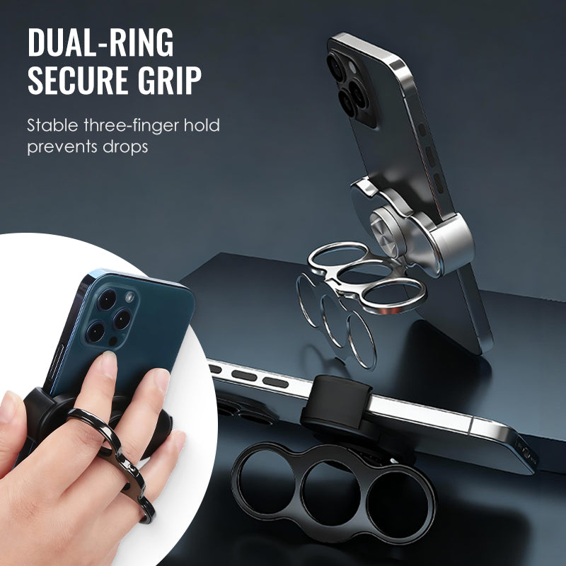🔥Compre 2 y obtenga 1 gratis🔥 Soporte de clip trasero de tres dedos con anillo doble