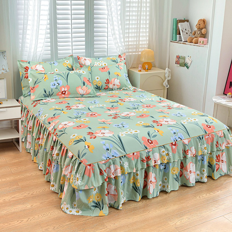 📢 Juego de 3 Piezas de Falda de Cama con Volantes 🛏️