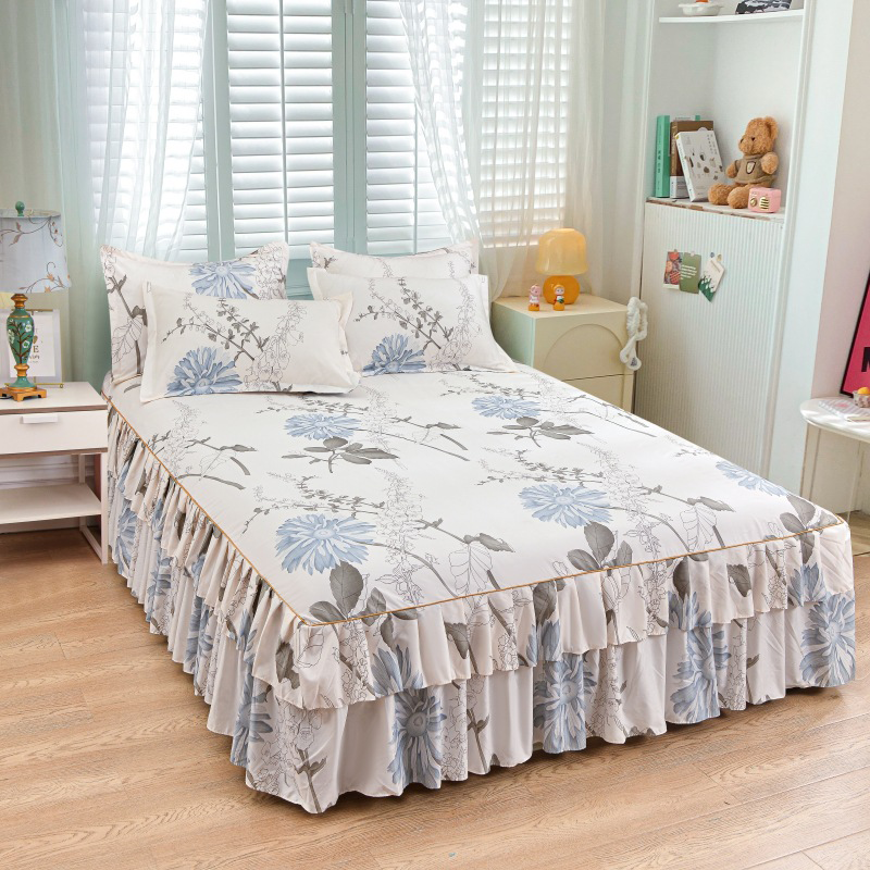 📢 Juego de 3 Piezas de Falda de Cama con Volantes 🛏️