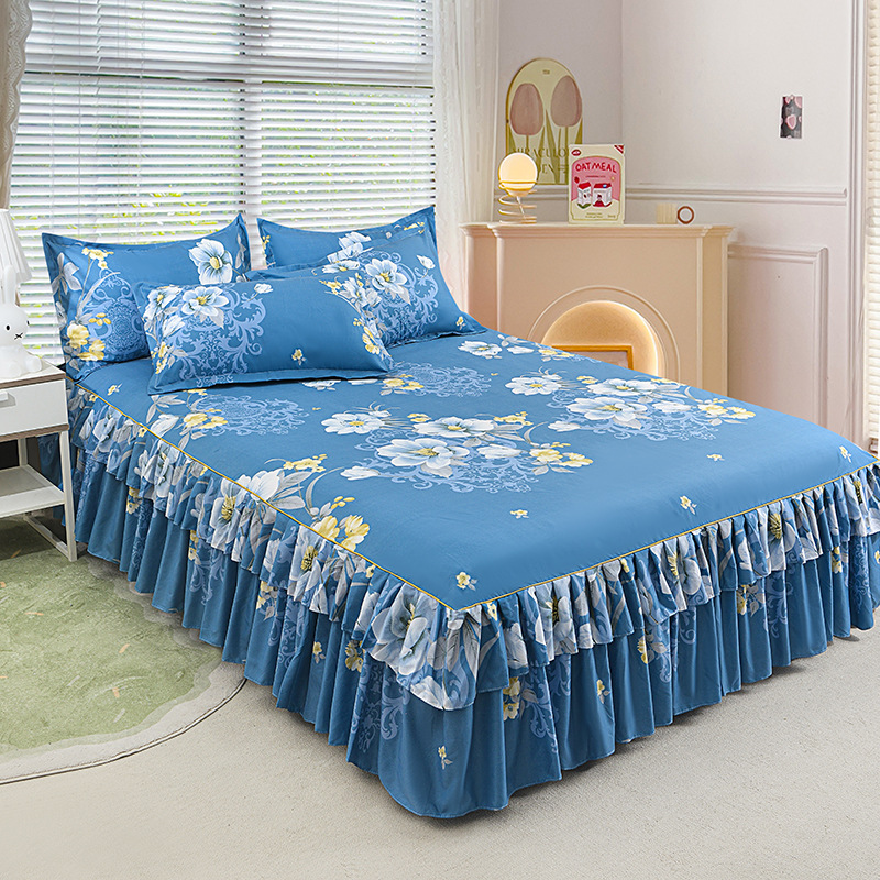 📢 Juego de 3 Piezas de Falda de Cama con Volantes 🛏️