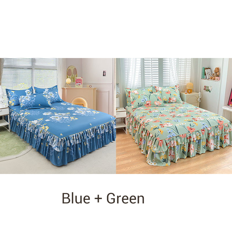 📢 Juego de 3 Piezas de Falda de Cama con Volantes 🛏️