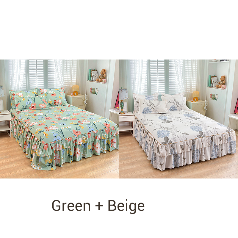📢 Juego de 3 Piezas de Falda de Cama con Volantes 🛏️