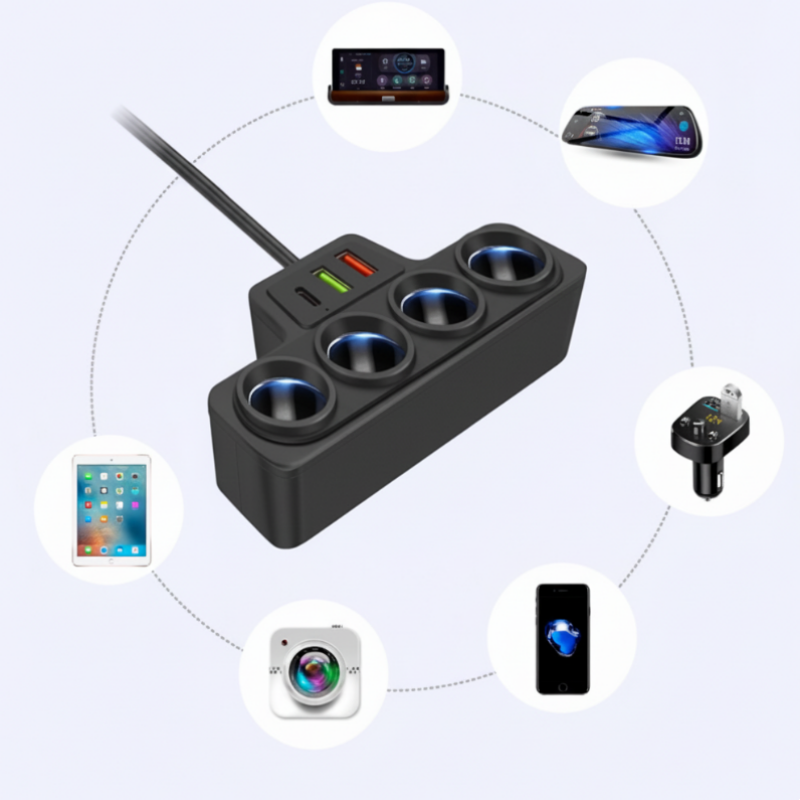 🔥 ¡60% DE DESCUENTO! 🚗⚡Adaptador para Encendedor de Cigarrillos 7 en 1 – más puertos, más potencia y máxima comodidad 🔌✨