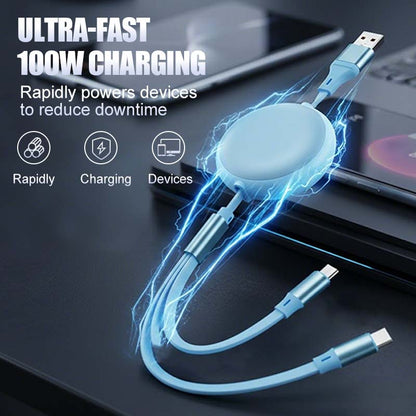 Cable de carga múltiple retráctil 3 en 1 de 100