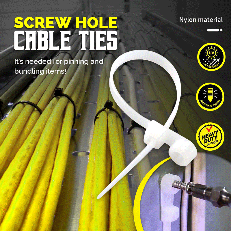 ¡50% de descuento! Bridas para cables con orificios para tornillos