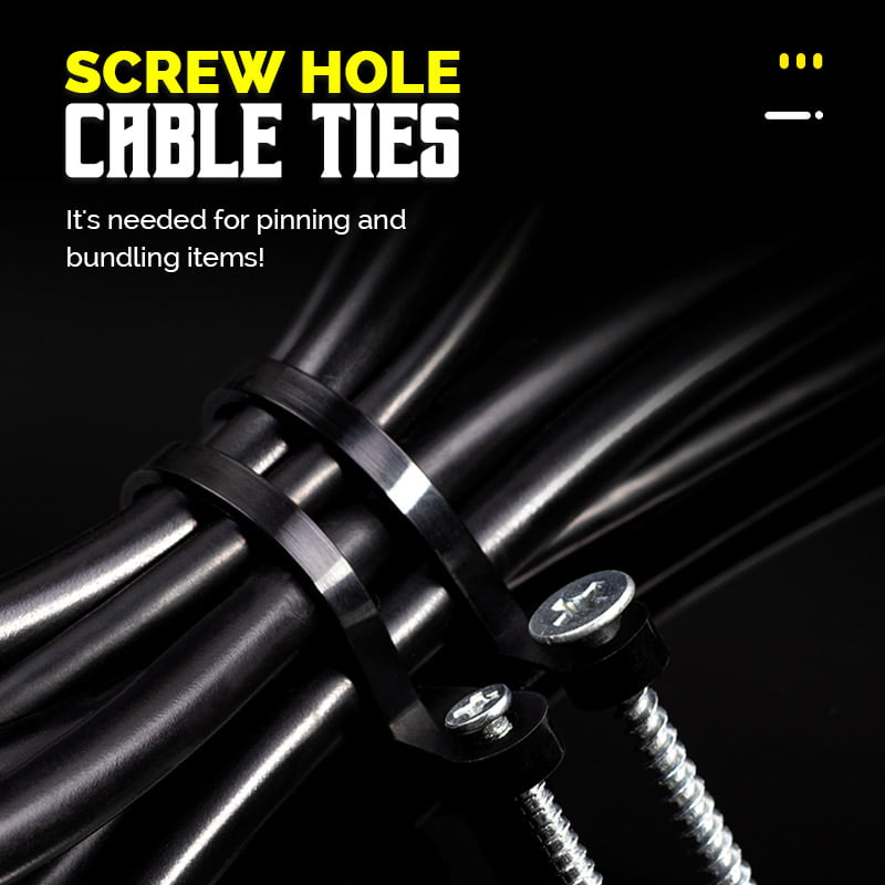 ¡50% de descuento! Bridas para cables con orificios para tornillos