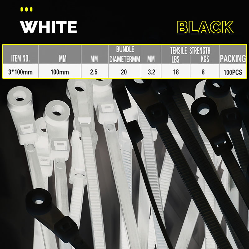 ¡50% de descuento! Bridas para cables con orificios para tornillos
