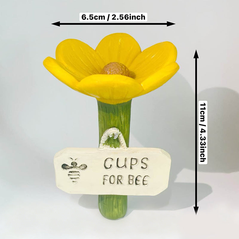 🌿🌸 Bebedero de abejas de cerámica con forma de flor💦🐝Práctico dispensador de agua para abejas, resistente a la intemperie y sostenible: ¡respetuoso con los insectos!