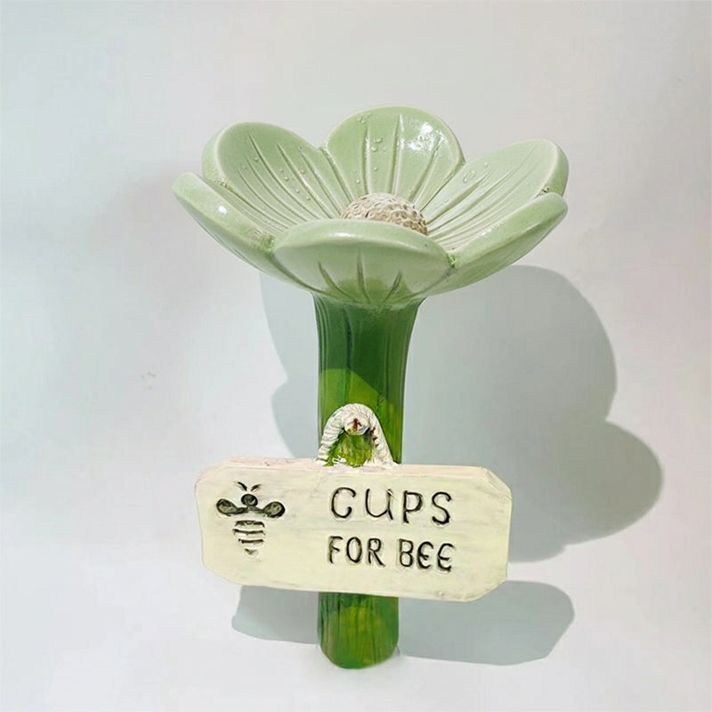 🌿🌸 Bebedero de abejas de cerámica con forma de flor💦🐝Práctico dispensador de agua para abejas, resistente a la intemperie y sostenible: ¡respetuoso con los insectos!