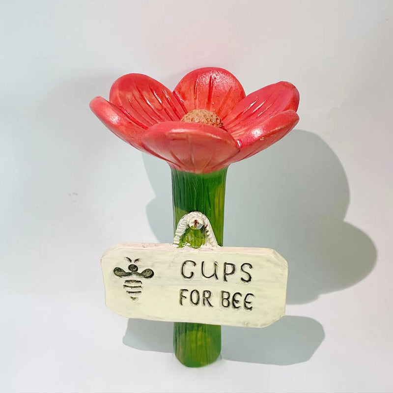 🌿🌸 Bebedero de abejas de cerámica con forma de flor💦🐝Práctico dispensador de agua para abejas, resistente a la intemperie y sostenible: ¡respetuoso con los insectos!