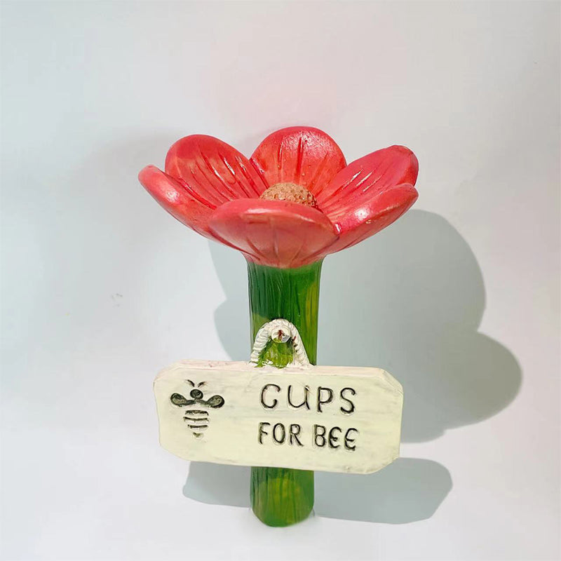 🌿🌸 Bebedero de abejas de cerámica con forma de flor💦🐝Práctico dispensador de agua para abejas, resistente a la intemperie y sostenible: ¡respetuoso con los insectos!