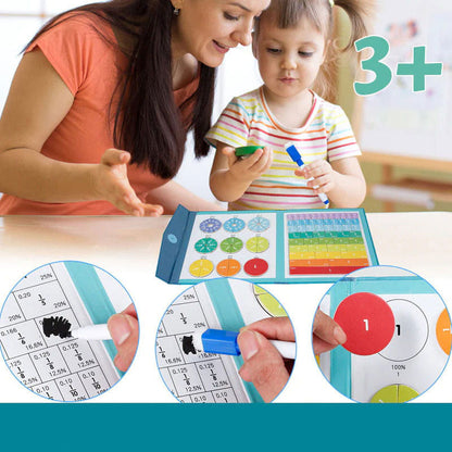 🔥 ¡Último día 50% de descuento!🔥  Tablero de Aprendizaje de Fracciones Magnético para Niños
