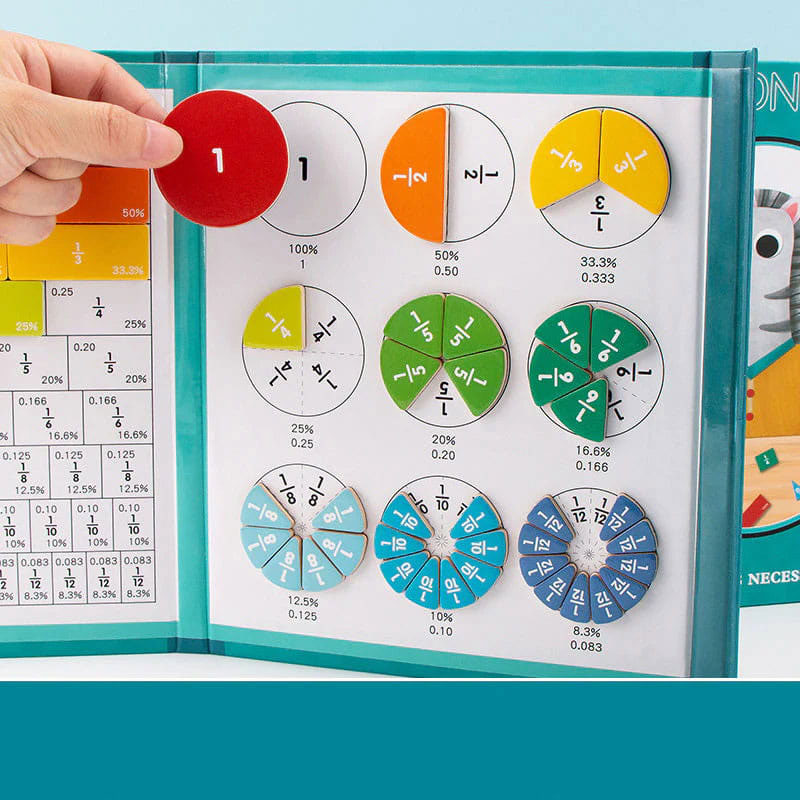 🔥 ¡Último día 50% de descuento!🔥  Tablero de Aprendizaje de Fracciones Magnético para Niños