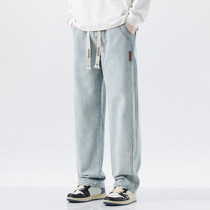 ✨ Vaqueros de Verano para Hombre – Delgados de Hielo, Rectos Anchos, Estilo Americano High Street 👖