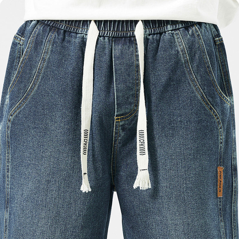 ✨ Vaqueros de Verano para Hombre – Delgados de Hielo, Rectos Anchos, Estilo Americano High Street 👖