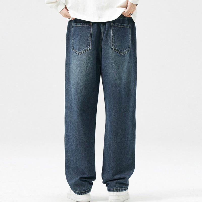 ✨ Vaqueros de Verano para Hombre – Delgados de Hielo, Rectos Anchos, Estilo Americano High Street 👖