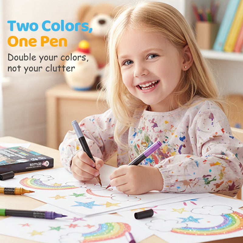 💖96 Colors Dual-Tip Glitter Marker Set