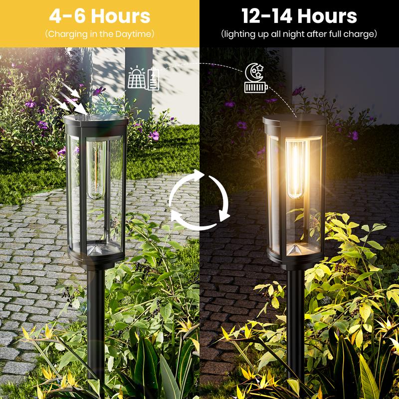 🌞 ¡Recibe la primavera con un 50% de descuento! 🌞 Luces solares para jardín – Diseño retro, 12-14 horas de iluminación y resistencia al agua IP65