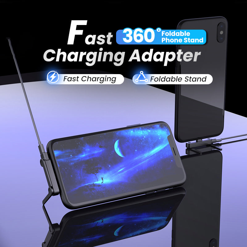 🔋 ¡50% DE DESCUENTO! ⚡ Adaptador de carga rápida con soporte giratorio de 360° para teléfono: compatibilidad universal, diseño compacto y uso manos libres 📱