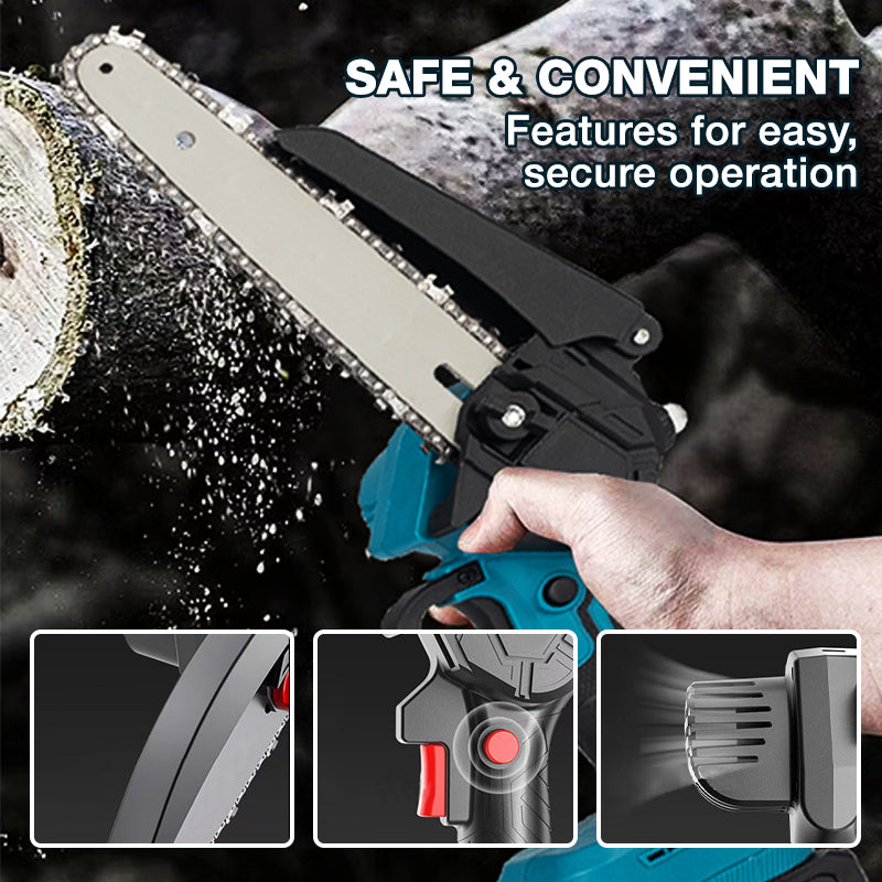 🔥Limited Time Promotion 50% OFF🔥6-inch Cordless Mini Chainsaw with 2 Batteries