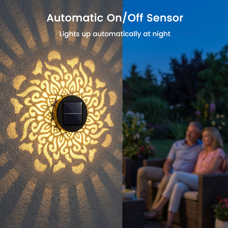 ☀️ Lámpara solar tipo mandala para jardín y terraza – 2 en 1: luz de suelo y de pared – Decoración luminosa ornamental con efecto vintage – Resistente al óxido y durader