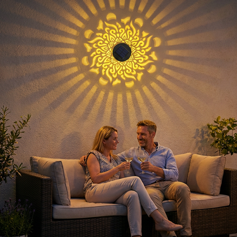 ☀️ Lámpara solar tipo mandala para jardín y terraza – 2 en 1: luz de suelo y de pared – Decoración luminosa ornamental con efecto vintage – Resistente al óxido y durader