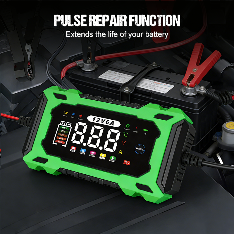 ⏰🔥 ¡50% DE DESCUENTO POR TIEMPO LIMITADO! 🔋 Cargador de Batería Inteligente 12V 6A – Recarga Rápida y Reparación por Pulsos para Tu Coche ⚡🚗